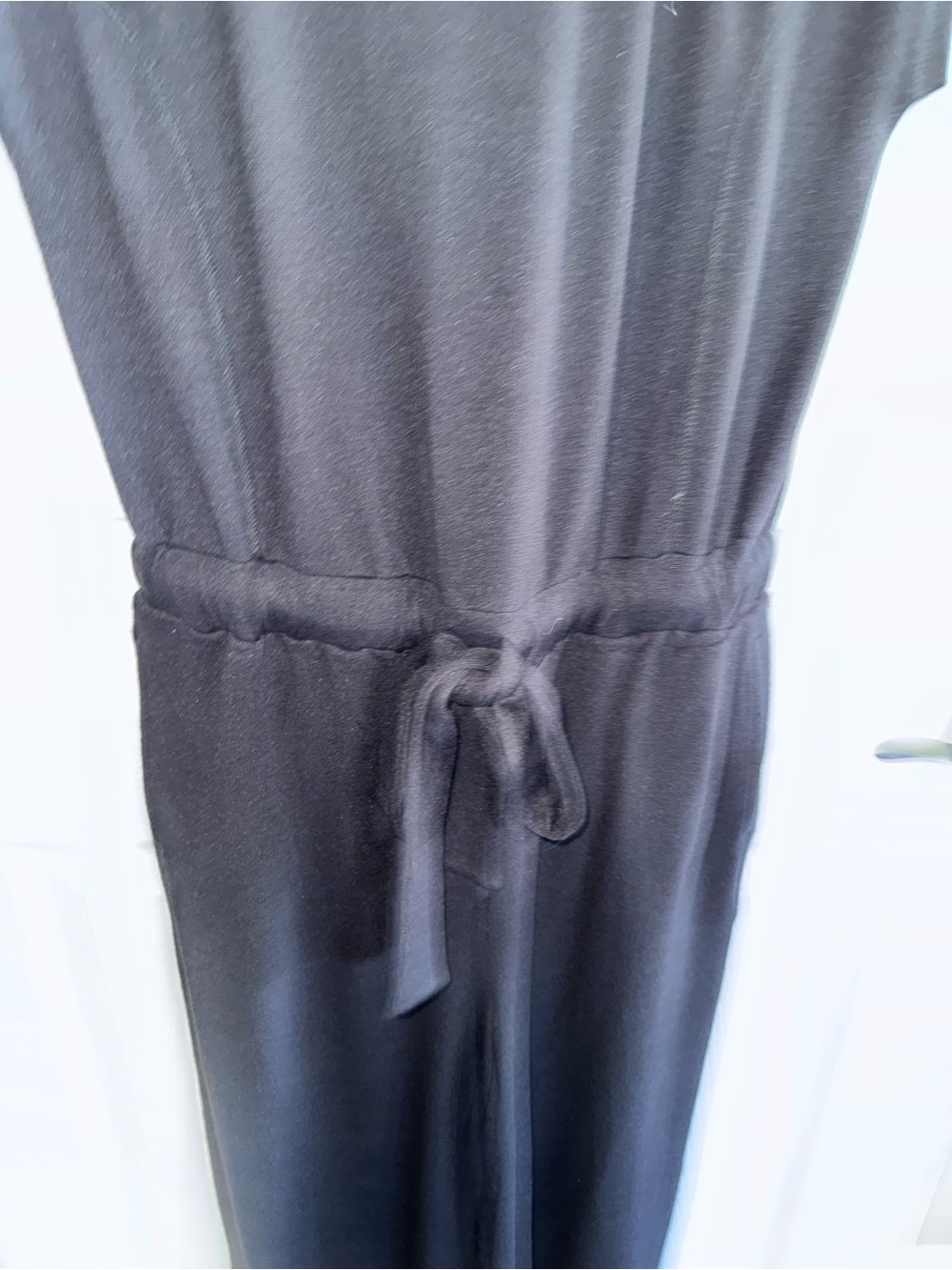 Women's Black Drawstring Jumpsuit